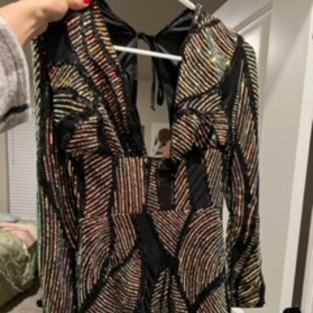 Dress - Black with Multi Color Sparkles